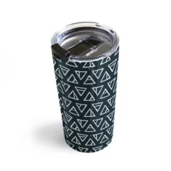 Society6 CoastL Studio Alchemical Triangles Navy 20 oz Stainless Steel Travel Mug - Deny Designs