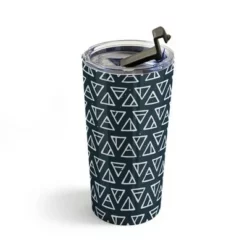 Society6 CoastL Studio Alchemical Triangles Navy 20 oz Stainless Steel Travel Mug - Deny Designs -WATER BOTTLES Sales unnamed file 837