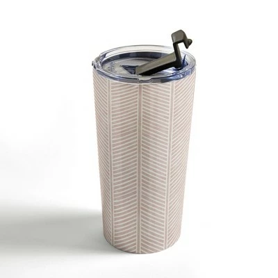 Society6 Little Arrow Design Co Organic Chevron in Rose 20 oz Stainless Steel Travel Mug - Deny Designs 5 Society6 Little Arrow Design Co Organic Chevron in Rose 20 oz Stainless Steel Travel Mug - Deny Designs - Image 3