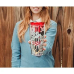 Mickey Mouse & Friends Silver Buffalo Disney Minnie Mouse Travel Tumbler with Slide Close Lid | Holds 20 Ounces -WATER BOTTLES Sales unnamed file 871