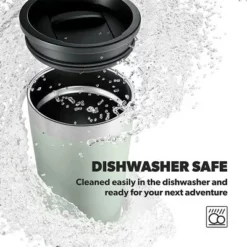 Dometic TMBR32 Thermo 11 Ounce Stainless Steel Non Skid Dishwasher Safe Vacuum Sealed Compact Tumbler Cup with Double Wall Insulation, Moss