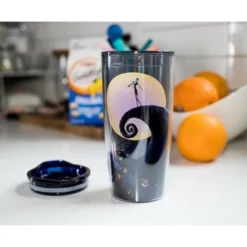 The Nightmare Before Christmas Silver Buffalo Nightmare Before Christmas Jack Spiral Hill 20oz Double Wall Travel Tumbler -WATER BOTTLES Sales unnamed file 992