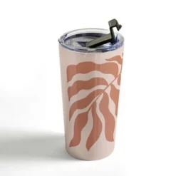 Society6 Beshka Kueser Reach Peachy Pink Clay 20 oz Stainless Steel Travel Mug - Deny Designs -WATER BOTTLES Sales unnamed file 996